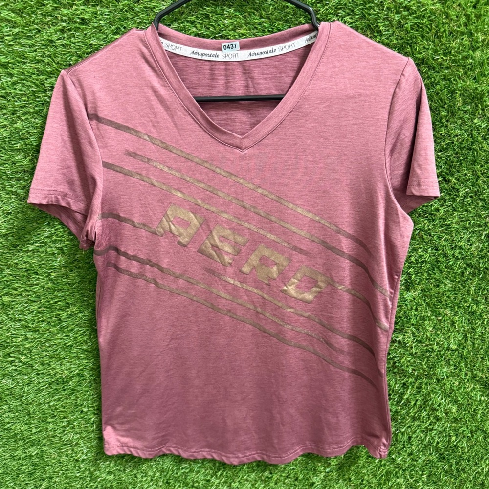 Aéropostale Sport Top‎ V-Neck Athletic T-Shirt Aeropostale Athleisure Activewear